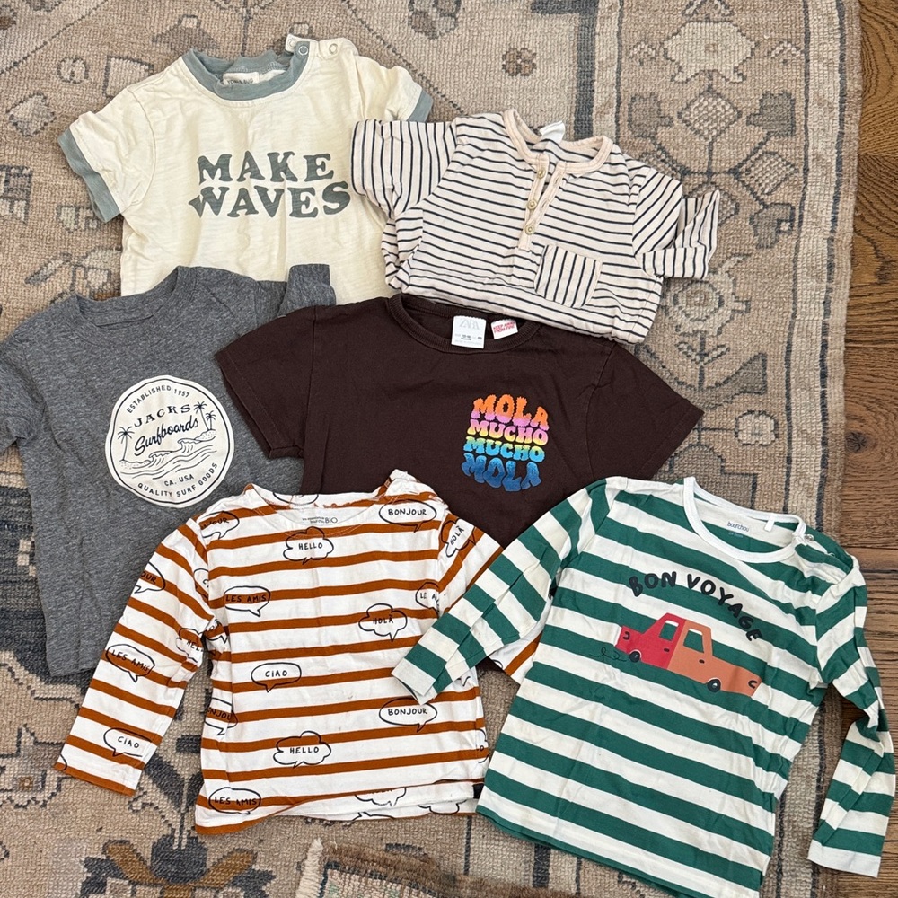 Striped Green and White Kids Shirt